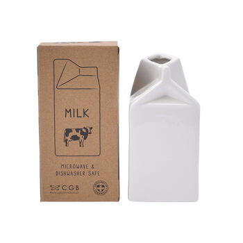 Cow Ceramic Milk Carton Table Milk Jug In Gift Box, 3 of 6