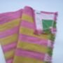 Dolce 100% Cotton Modern Striped Beach Towel Pink / Yellow And Green, thumbnail 5 of 11