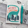 Dinosaur Christmas Card For Kids, thumbnail 1 of 6