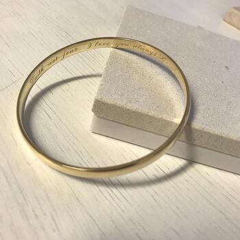 Brompton Personalised Classic Solid Gold Bangle, 7 of 9