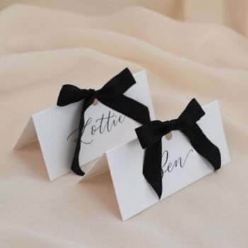 Personalised Bow Ribbon Place Name Cards X 10, 6 of 6