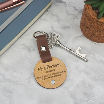 Personalised Engraved Keyring End Of Year Gift For Teacher, 3 of 9