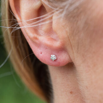 Sterling Silver Mini Flower Studs, 2 of 6
