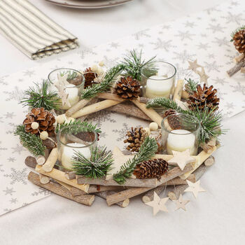 Nordic Star Christmas Table Candle Centrepieces, 6 of 6