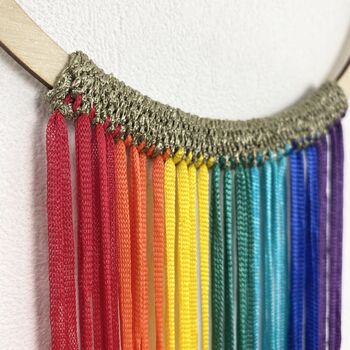 Personalised Wooden Name Hoop With Rainbow Fringing, 5 of 9