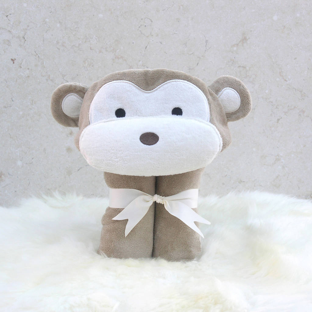 personalised cheeky monkey baby towel by bathing bunnies