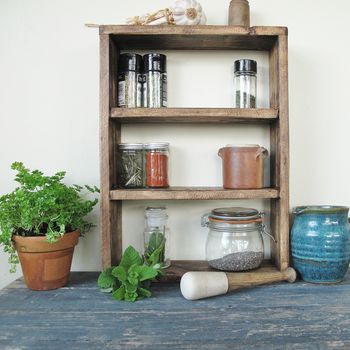 Reclaimed Wooden Kitchen Spice Rack, 2 of 3