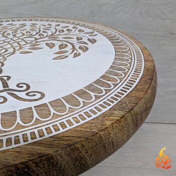 Wooden Gift For Mum,Tripod Table Featuring Celtic Tree Of Life, 5 of 10