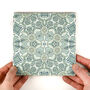 Aqua Pomegranate Handprinted Ceramic Tile, thumbnail 4 of 11