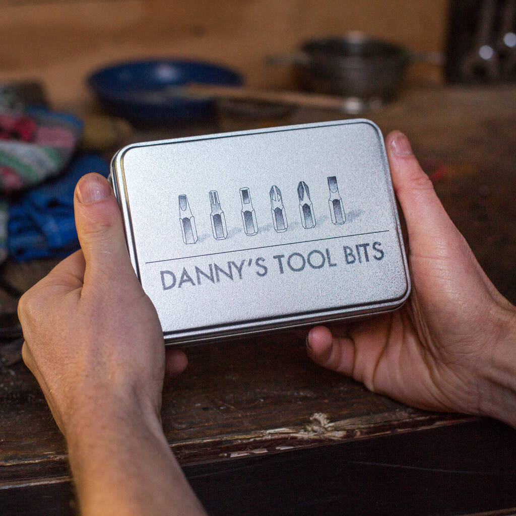 Personalised Tool Bits Storage Tin, 1 of 5