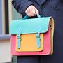 Recycled Coloured Leather Satchel, thumbnail 1 of 8