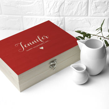 Personalised Romantic Wooden Tea Box, 3 of 12