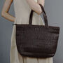 Leather Hand Woven Leather Bag Oversize, thumbnail 1 of 12