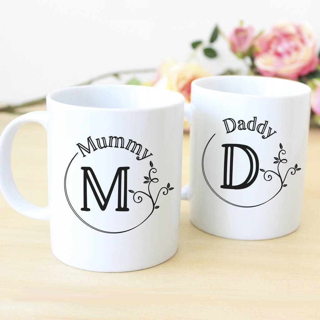 Personalised Initial Mugs For Mum And Dad By Chips Sprinkles Notonthehighstreet Com