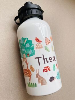 Personalised Kids Woodland Water Bottle, 4 of 5
