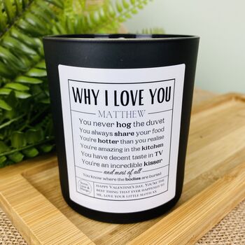 Personalised Reasons Why I Love You Valentines Candle, 4 of 11