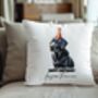 Personalised Black Labrador Birthday Congratulations Party Cushion, thumbnail 1 of 2