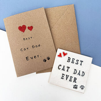 Best Cat Dad Ever Greetings Card, 2 of 5