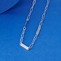 Silver Custom Name Necklace, Engraved Paperclip Link Chain Necklace, Jewelry, thumbnail 4 of 9