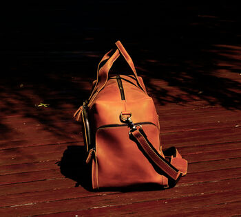 Genuine Leather Front Pocket Weekender, 9 of 11