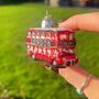 Christmas Glass London Bus Hanging Bauble, thumbnail 3 of 4