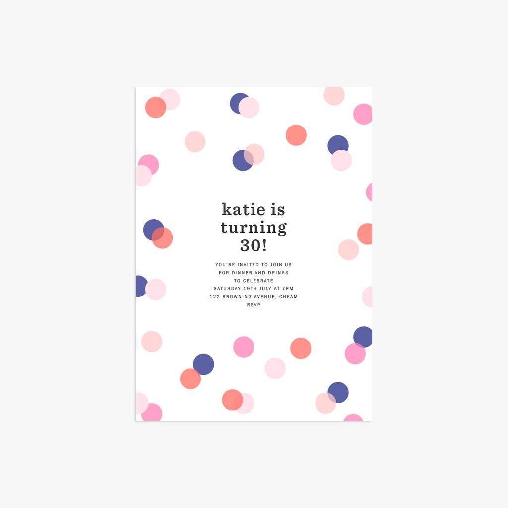 Image of 20 Sprinkle Bright Personalised Birthday Invitations