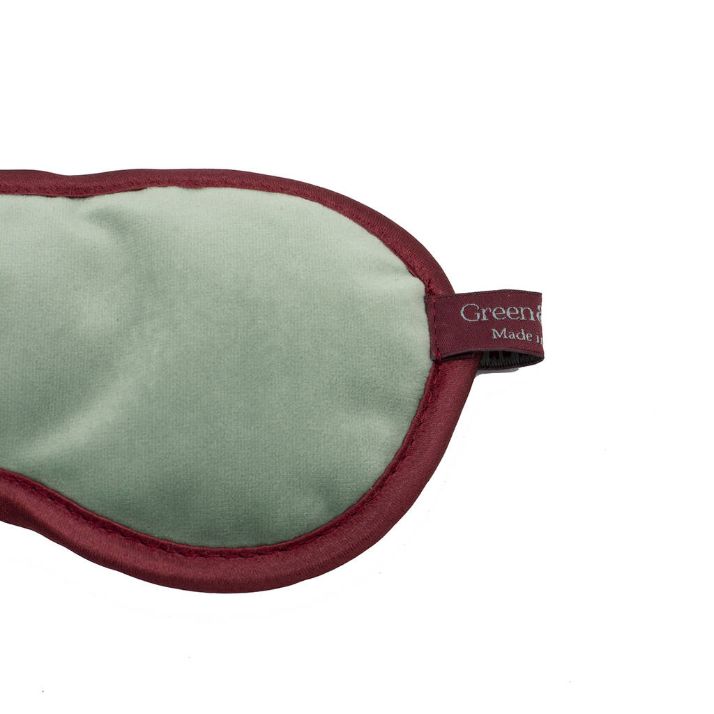Sea Foam Green Velvet Relaxing Lavender Eye Mask By Green&Heath