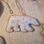 Luxury Irish Linen Festive Polar Bear Christmas Tree Decoration, thumbnail 2 of 6