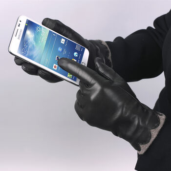 Beatrice. Women's Leather Touchscreen Gloves, 2 of 12