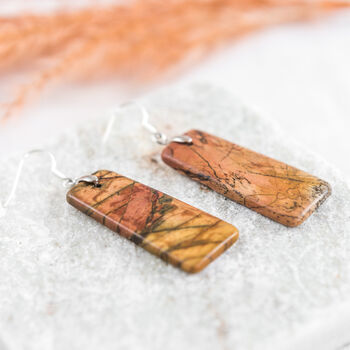 Natural Picasso Jasper Stone Drop Earrings, 4 of 7