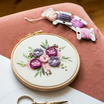 Lilac Bouquet Embroidery Hoop Kit, 3 of 8