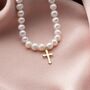 Pearl Necklace With Cross Charm, thumbnail 1 of 7