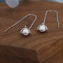 Sterling Silver White Opal Planet Threader Earrings, thumbnail 7 of 12