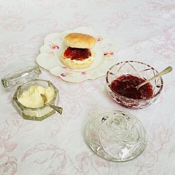 Antique Crystal Cut Glass Lidded Jam Pot / Bonbonniere ~ Seven, 2 of 12