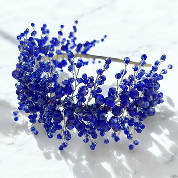 Vibrant Blue Crystal Headband, 6 of 7