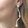 Statement Pearl Twist Drop Earrings, thumbnail 1 of 3