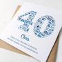 Blue Star Personalised 40th Birthday Card, thumbnail 3 of 5