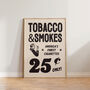 Vintage Retro Tobacco And Smokes Advert Smoking Print, thumbnail 1 of 4