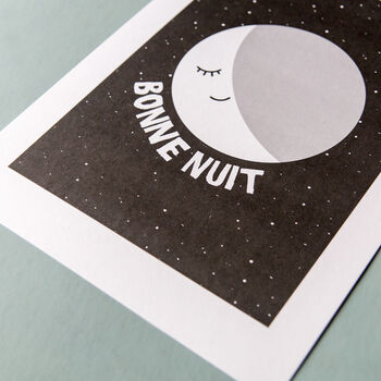 'Bonne Nuit' Moon Nursery Print, 4 of 4