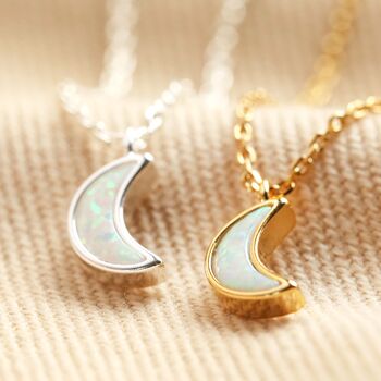 Opal Moon Charm Necklace, 2 of 11
