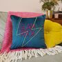 Glam Rock Embroidered Velvet Cushion, thumbnail 4 of 5