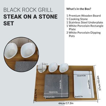 Black Rock Grill Sizzling Lava Hot Stone Cooking Set, 2 of 6