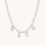Charm Builder™ Silver Paperclip Crystal Initial Name Necklace, thumbnail 2 of 5