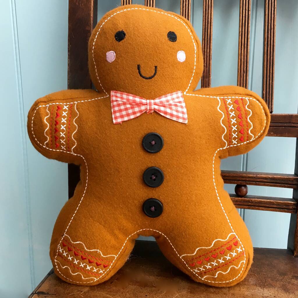 Christmas Gingerbread Man Cushion By Pink Pineapple Home & Gifts