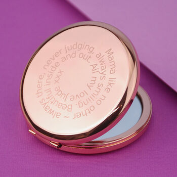 Personalised Rose Gold Plated Compact Mirror, 3 of 10