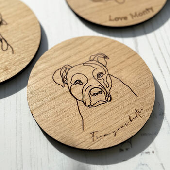 Wooden Dog Breed Personalised Dog Coaster, 5 of 8