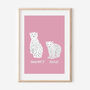 'Spotty Polar Pair' Personalised Siblings Bear Print, thumbnail 2 of 2