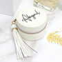 Personalised White Jewellery Case With Tassel, thumbnail 3 of 6