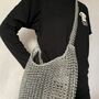 Sliver Skye Shoulder Bag Crocheted Metal Ring Pulls, thumbnail 2 of 12