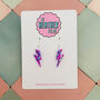 Lilac Lightning Bolt Earrings Small And Large, thumbnail 7 of 10